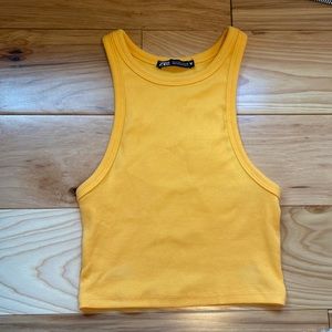 Yellow Zara halter top, size s